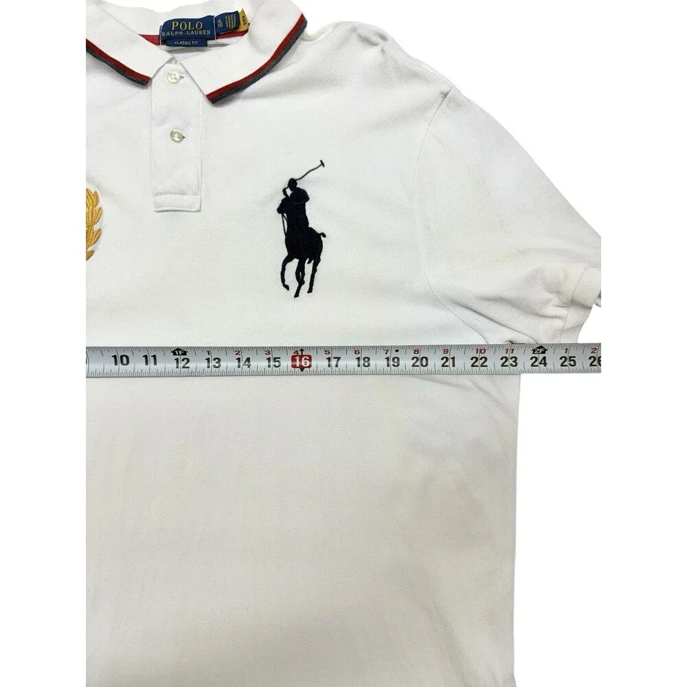 Polo Ralph Lauren Big Pony USA Crest Polo Shirt Men’s XL White Classic Fit